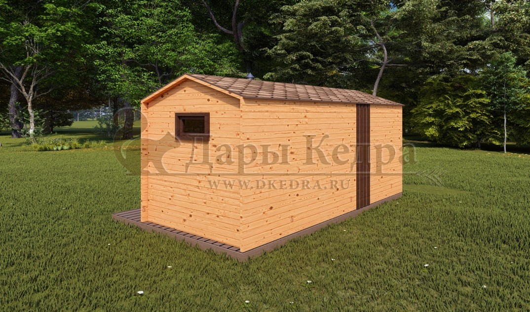 Каркасная баня Барн из кедра 5х2.3 м